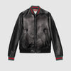 GUCCI Leather jacket with Web