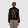 GUCCI Leather bomber jacket with Web