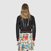GUCCI Ruffle leather bomber jacket