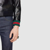 GUCCI Leather jacket with Web