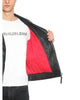 Calvin Klein Men's Black Vintage Leather Biker Jacket