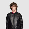 GUCCI Leather jacket with Web