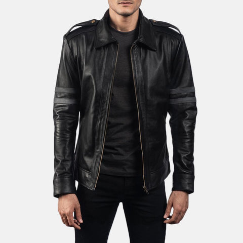 Cafe Racer Armstrong Black Leather Biker Jacket