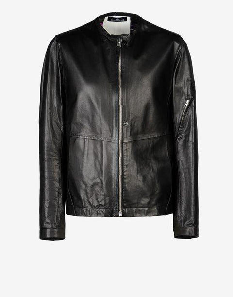 STONE ISLAND BIKER JACKET_PELLE UNO STRATO