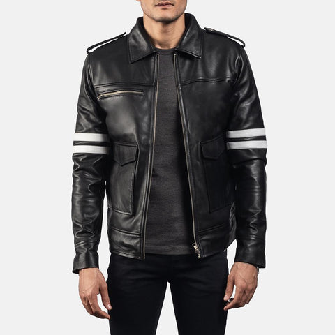 Cafe Racer Dragonhide Black Leather Jacket