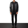 Cafe Racer Tea House Black Leather Biker Jacket