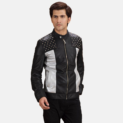 Cafe Racer Shapron Studded Leather Biker Jacket