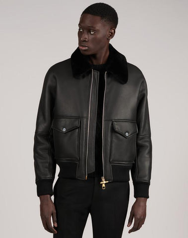 DUNHILL SHEARLING FLIGHT JACKET