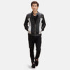 Cafe Racer Shapron Studded Leather Biker Jacket