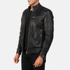 Cafe Racer Mack Black Leather Biker Jacket