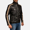Cafe Racer Jack Black Leather Biker Jacket