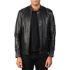 Cafe Racer Tea House Black Leather Biker Jacket