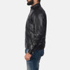 Cafe Racer Austere Black Leather Biker Jacket