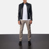 Cafe Racer Hank Black Leather Biker Jacket