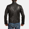 Cafe Racer Onyx Black Leather Biker Jacket
