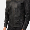 Cafe Racer Mack Black Leather Biker Jacket
