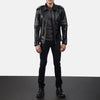 Cafe Racer Armstrong Black Leather Biker Jacket