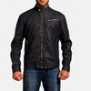 Cafe Racer Moonblue Leather Biker Jacket